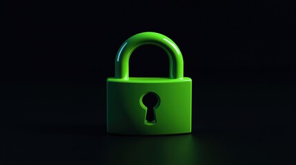 Fototapeta premium A padlock on a black background, in a simple, minimalistic style. 
