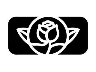 Elegant Black and White Rose Logo Design for Branding , Simple, stylized black and white rose logo, perfect for a brand needing a sophisticated, classic image.