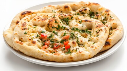 Generic Gourmet Plate Scene Vibrant Glow Flatbread