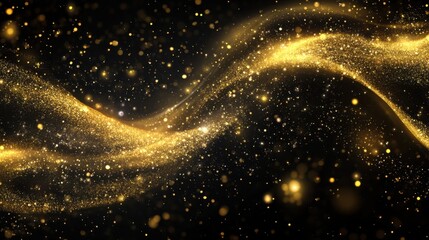 A Captivating Moment of Liquid Gold Frozen in Time: A High-Speed Photographic Study of a Dynamic Splash Against a Stark Black Backdrop