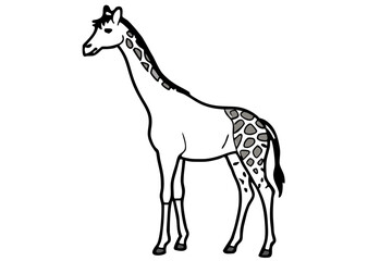 Elegant Giraffe Outline