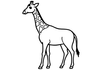 Elegant Giraffe Outline
