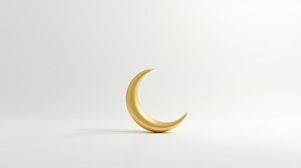 Eid al-Fitr Ramadan Gold Crescent Moon Minimalist Background