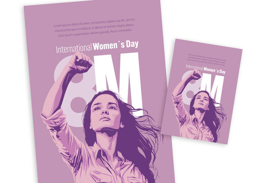 Womens Day Minimal Illustration Flyer and Poster