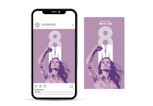 Womens Day Minimal Illustration Social Media Set