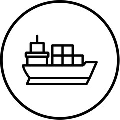 Vector Design Cargo Ship Icon Style