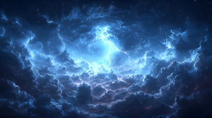 Majestic sky with dramatic lighting and swirling cloud formations