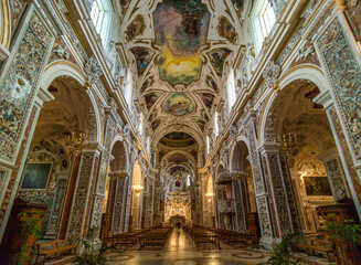 Fototapeta premium Palermo, Italy - a Unesco World Heritage and one of the most beautiful churches in Italy, Casa Professa (Church of the Gesù) is one of the highlights of Palermo 