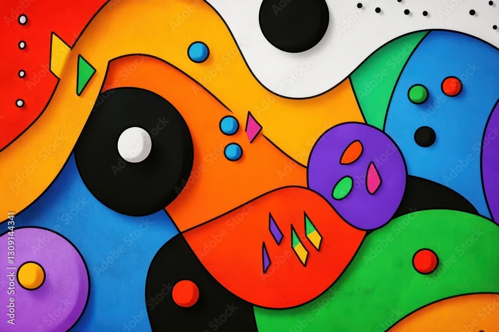 Poster A digital art piece showcasing an abstract background with colorful data points and charts