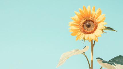 Bright sunflower against blue sky