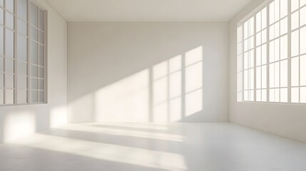 Fototapeta premium Minimalist Living Room Bathed in Natural Light with Spacious Design and Bright Atmosphere