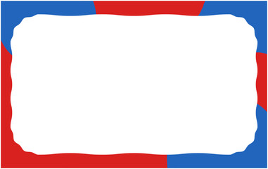 Obraz premium POP frame in the image colors of the 2025 Osaka Expo - red and blue botanical illustrations