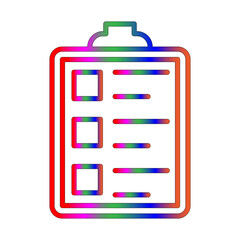 Clipboard line gradient icon