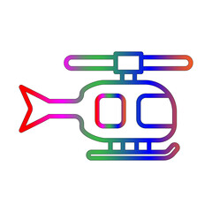 Helicopter line gradient icon