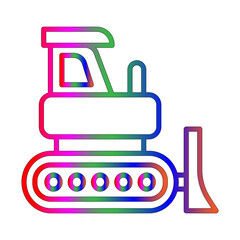 Bulldozer line gradient icon