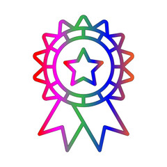 Medal line gradient icon