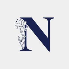 N Letter Minimalist Beauty Care Logo Design