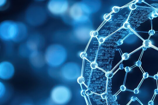 Abstract background of binary code and data transfer in cyberspace, a technology concept Digital illustration with a bokeh effect Highquality photo