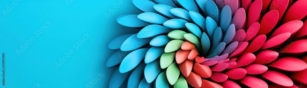 Poster abstract background with colorful petals in the shape of a spiral