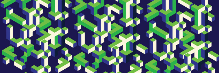 A bold abstract composition with geometric shapes in a mosaic style. A minimalist and modern vector background for posters, festivals, music, parties, and trendy banners
