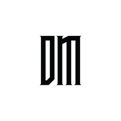 DM monogram logo design letter text name symbol monochrome logotype alphabet character simple logo