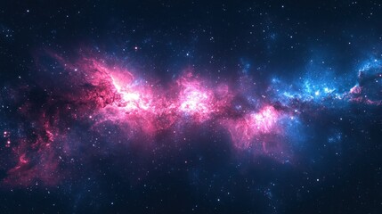 Obraz premium Cosmic Nebula: A Celestial Tapestry of Pink and Blue