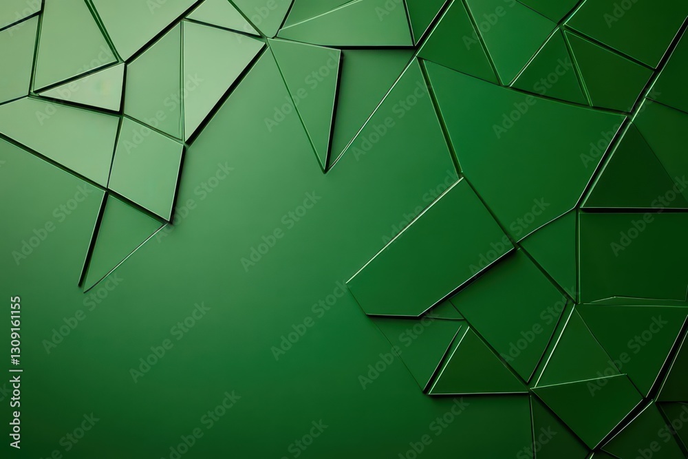 Aufkleber dark green background with geometric shapes, creating an abstract and modern wallpaper