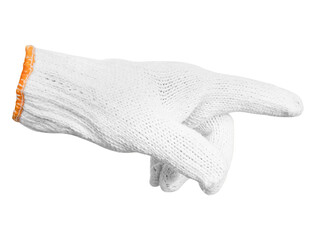 Gesture hand in a Work gloves isolated on transparent background, PNG File