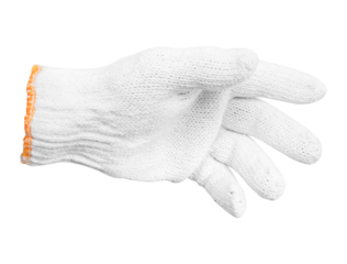 Gesture hand in a Work gloves isolated on transparent background, PNG File