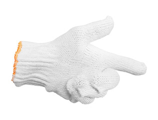 Gesture hand in a Work gloves isolated on transparent background, PNG File
