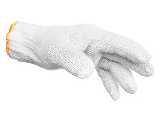 Gesture hand in a Work gloves isolated on transparent background, PNG File
