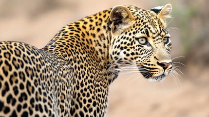 Close-up of majestic leopard in natural habitat