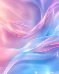 Dreamy Holographic Pastel Gradient with Iridescent Reflections and Smooth Waves Generative AI