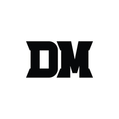 DM monogram logo design letter text name symbol monochrome logotype alphabet character simple logo