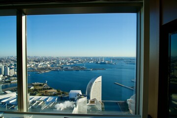 Morning view of Yokohama from the hotel room window