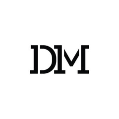 DM monogram logo design letter text name symbol monochrome logotype alphabet character simple logo