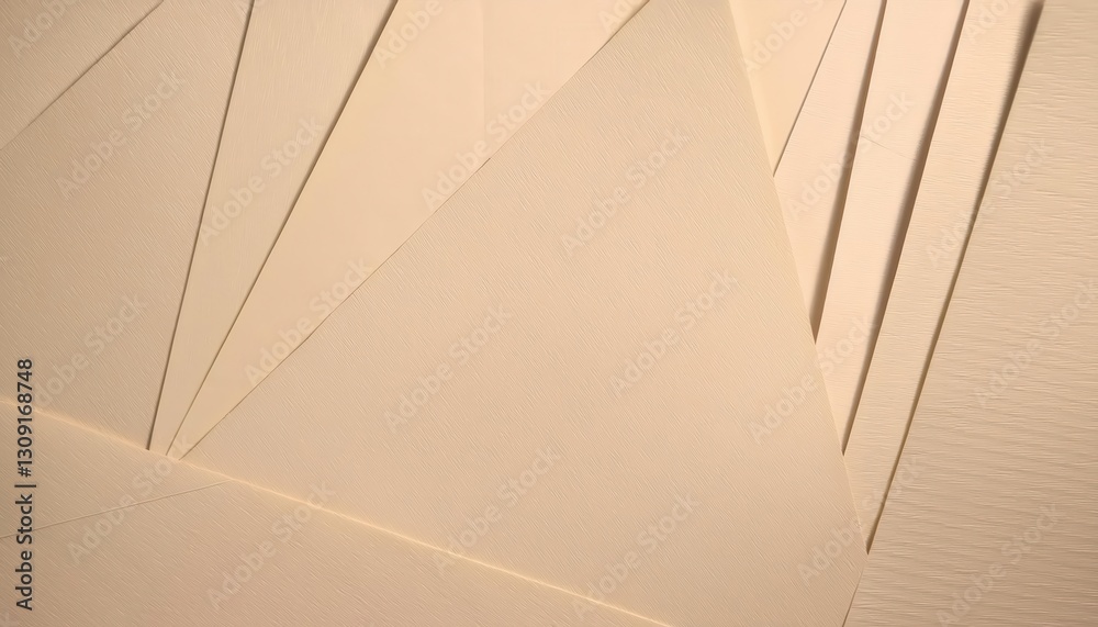 Poster abstract beige paper texture with layered geometric composition, sharp angles, and soft shadows for minimalistic background

