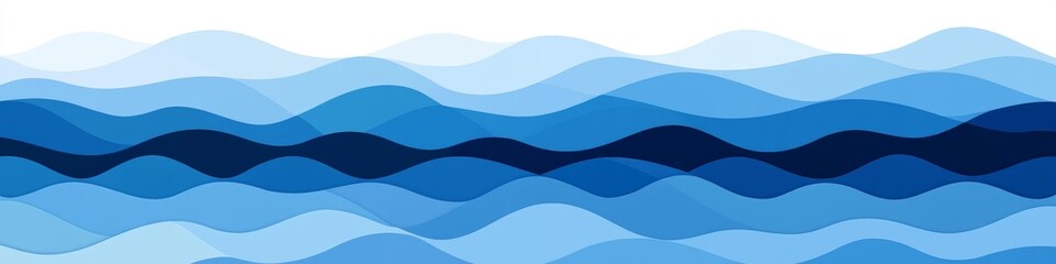 Fototapeta premium Elegant Blue Wave Pattern Background, Abstract Style With Seamless Gradient For Design.