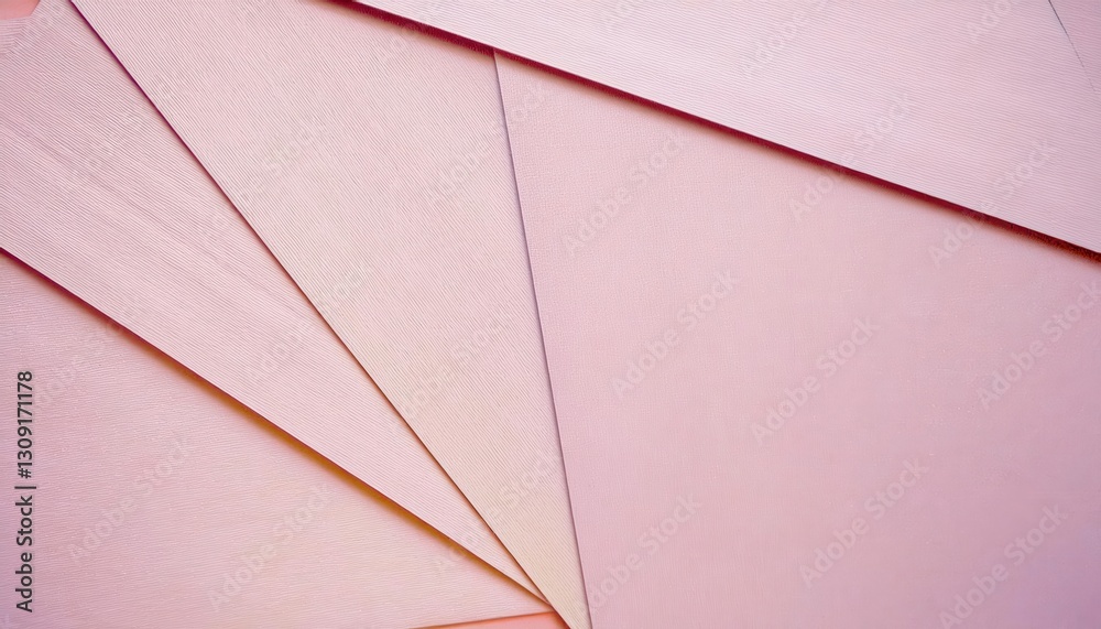 Aufkleber abstract geometric pink wall with layered triangular and rectangular panels, modern architectural background for design projects

