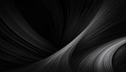abstract black flowing lines with subtle silver streaks, futuristic digital wave pattern, perfect for background and design