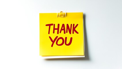 Yellow Sticky Note Thank You Message, Handwritten Gratitude Note, Appreciation Postcard