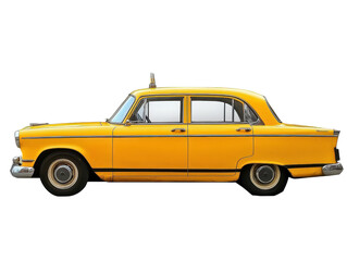Isolated Vintage Yellow Taxi