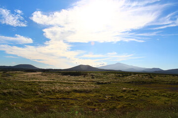 mountain landscape with blue sky