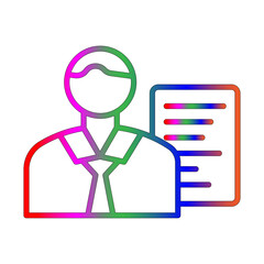 Accountant line gradient icon