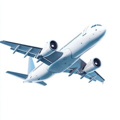 Fototapeta premium Airplane in Flight Against a Clean Background for Global Travel Concept Visuals