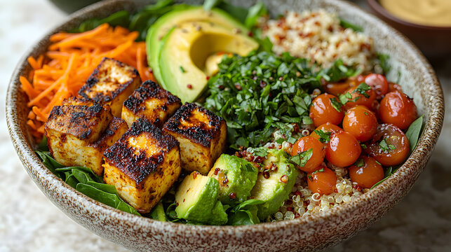 Imagem profissional e realista de uma refei&ccedil;&atilde;o saud&aacute;vel e nutritiva, perfeita para quem segue uma alimenta&ccedil;&atilde;o equilibrada e consciente.