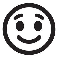 Fototapeta premium Slightly smiling face vector icon emoji simple illustration for pleasantry