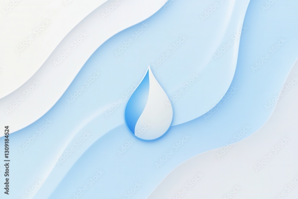 Aufkleber minimalist logo design featuring a milk drop in soft blue and white tones for modern dairy branding