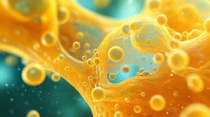 Abstract background with yellow and blue bubbles. Abstract abstract colors and patterns on the background. A yellow and turquoise ai created. Conceptual backdrop featuring yellow lifestyle and blue.