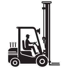Versatile Forklift Truck Silhouette Vector Illustration For Material Handling